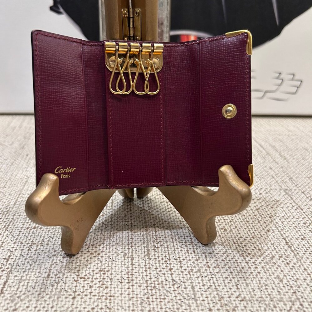 Cartier Leather 4-Key Key Holder in Bordeaux - Picture 4 of 6